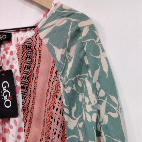 NWT Gigio by Umgee Animal Print Floral Tunic Women's M Multicolor Artsy Retro - Picture 5 of 12
